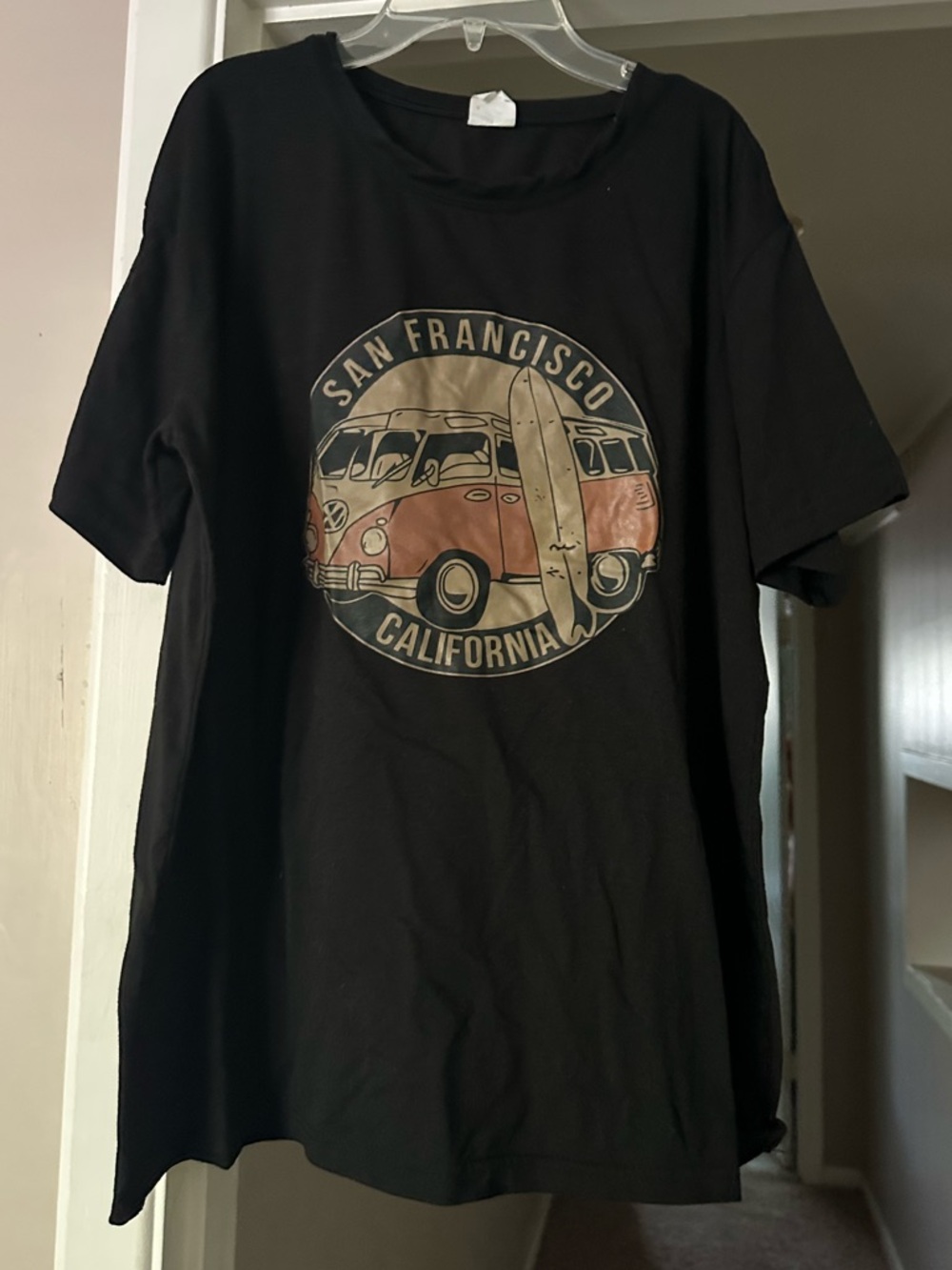 San Francisco Graphic Tee - Black with Vintage Bus Print